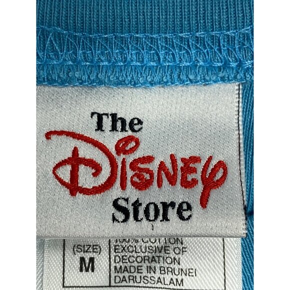 Vintage 90s Disney Store Eeyore Henley Shirt Medium Blue Short Sleeve Tee - Picture 3 of 7